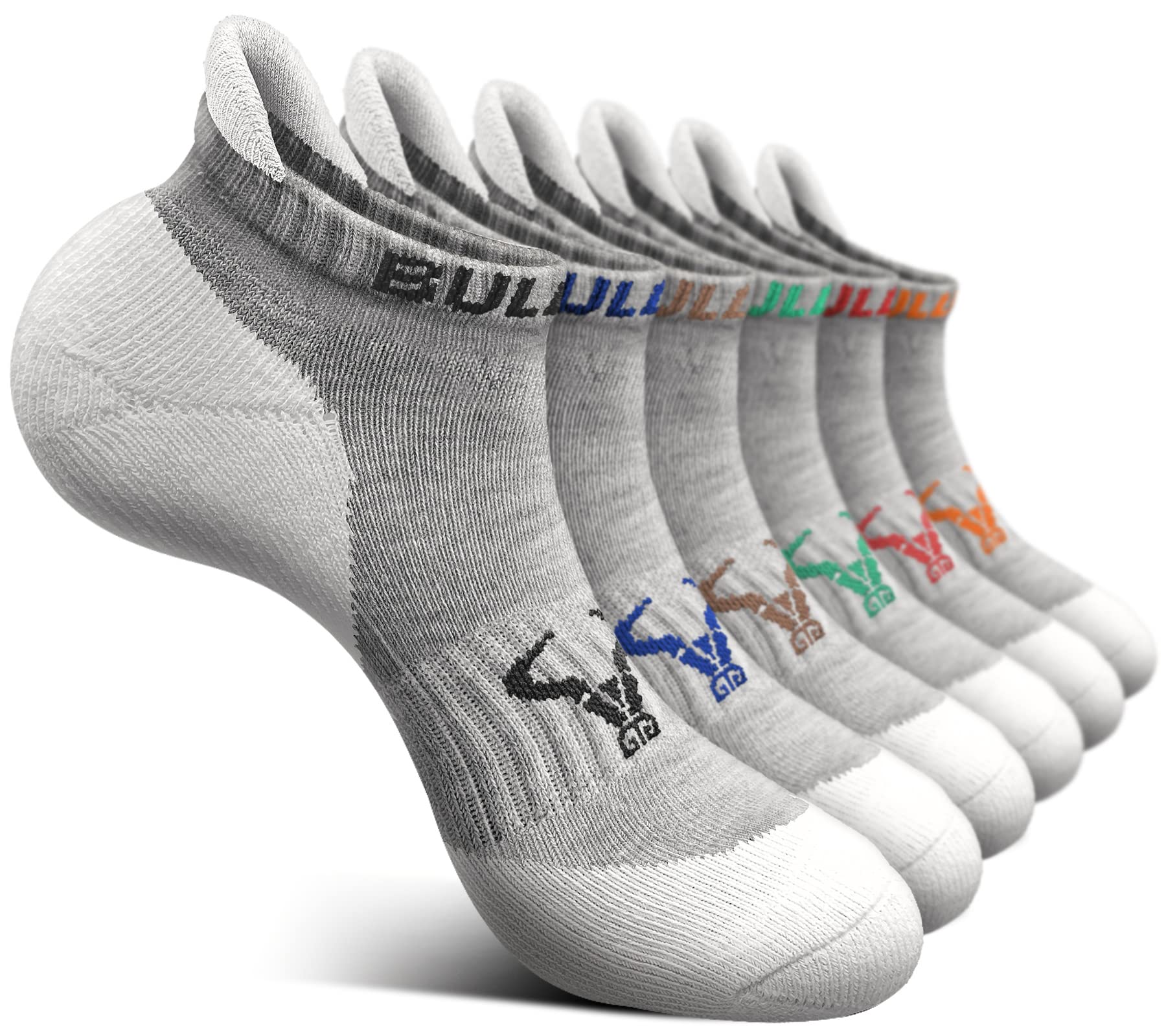 BULLIANT Men's Ankle Socks 6 Pairs, Short Socks Sport Running Cycling Men