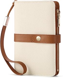 Small Wallet Women RFID Blocking Vegan Leather Slim Thin Bifold Credit Card Wallet Passport Holder Ladies Travel Wallet Mini Purse with Zipper Pocket