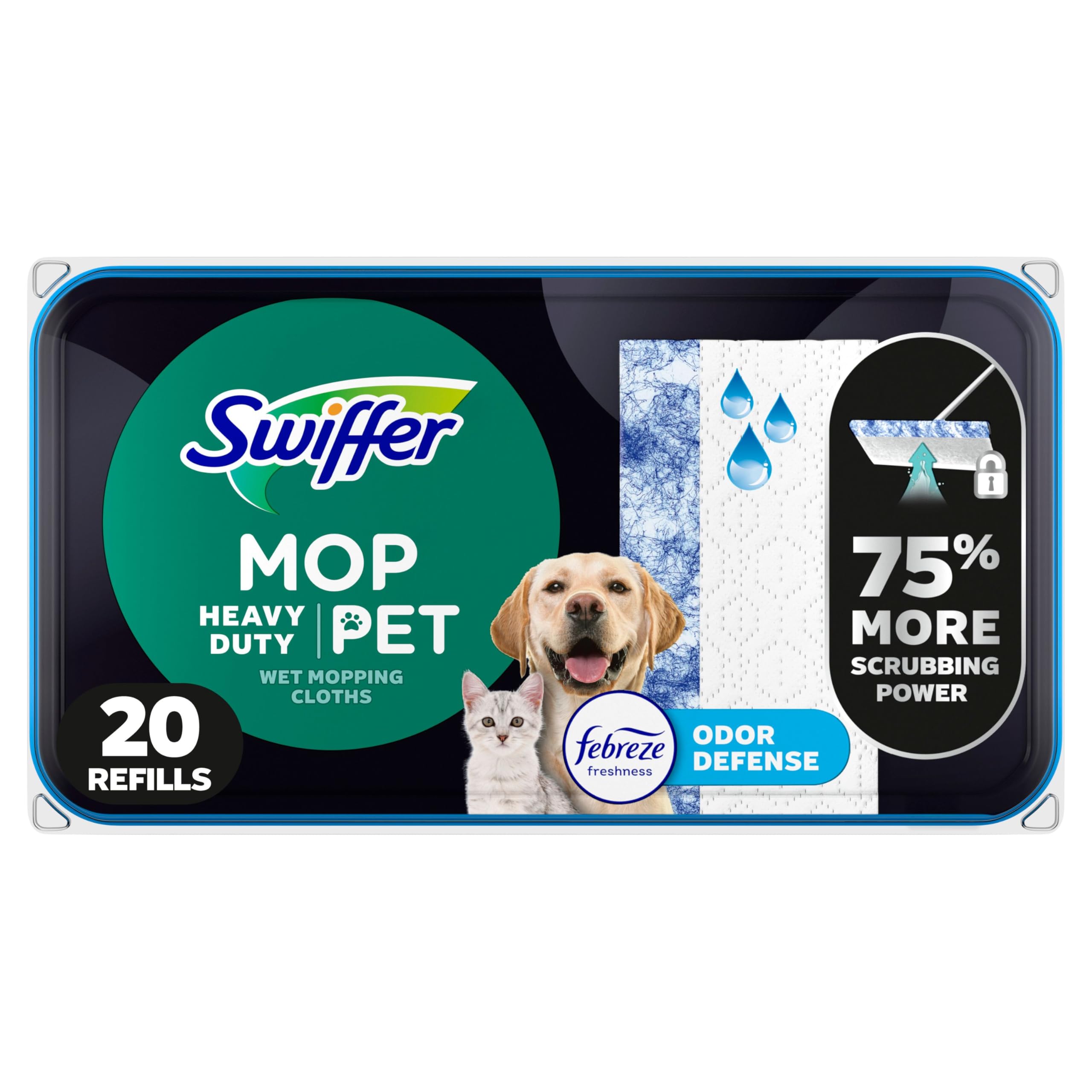 Swiffer Heavy Duty Mop Wet Multi-Surface Cloth Refills for Floor Mopping and Cle
