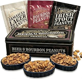 Nuts Gift Basket for Men, Unique Flavored Peanuts Assortment in a Cool Tin Gift Box, Birthday Gift for Men, Great Gift for Men, Healthy Snack, Fathers Day Gift