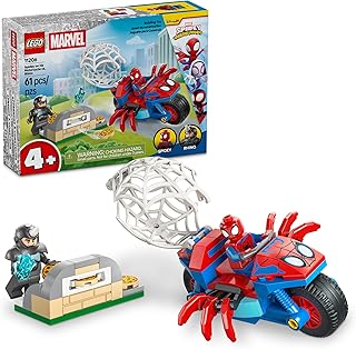 LEGO Marvel Spidey on his Motorcycle vs. Rhino 11206 | Building Toys for Boys & Girls, Ages 4+, Marvel Toy for Pretend Play, 2 Minifigures, 61 Pieces, Gift for Kids