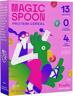 Magic Spoon Fruity High Protein Cereal - 7 oz Box - Keto & Gluten Free | Sugar free snacks & breakfast food, grain free cereal, low carb