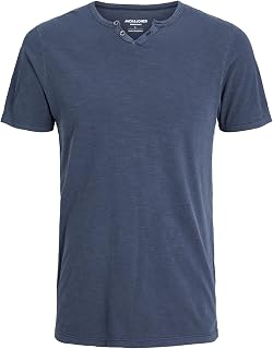 JACK & JONES JJESPLIT Men's Basic V-Neck Short Sleeve Cotton Jersey T-Shirt