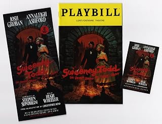 Stephen Sondheim "SWEENEY TODD" Annaleigh Ashford 2023 Broadway Playbill with (2) Advertising Flyers