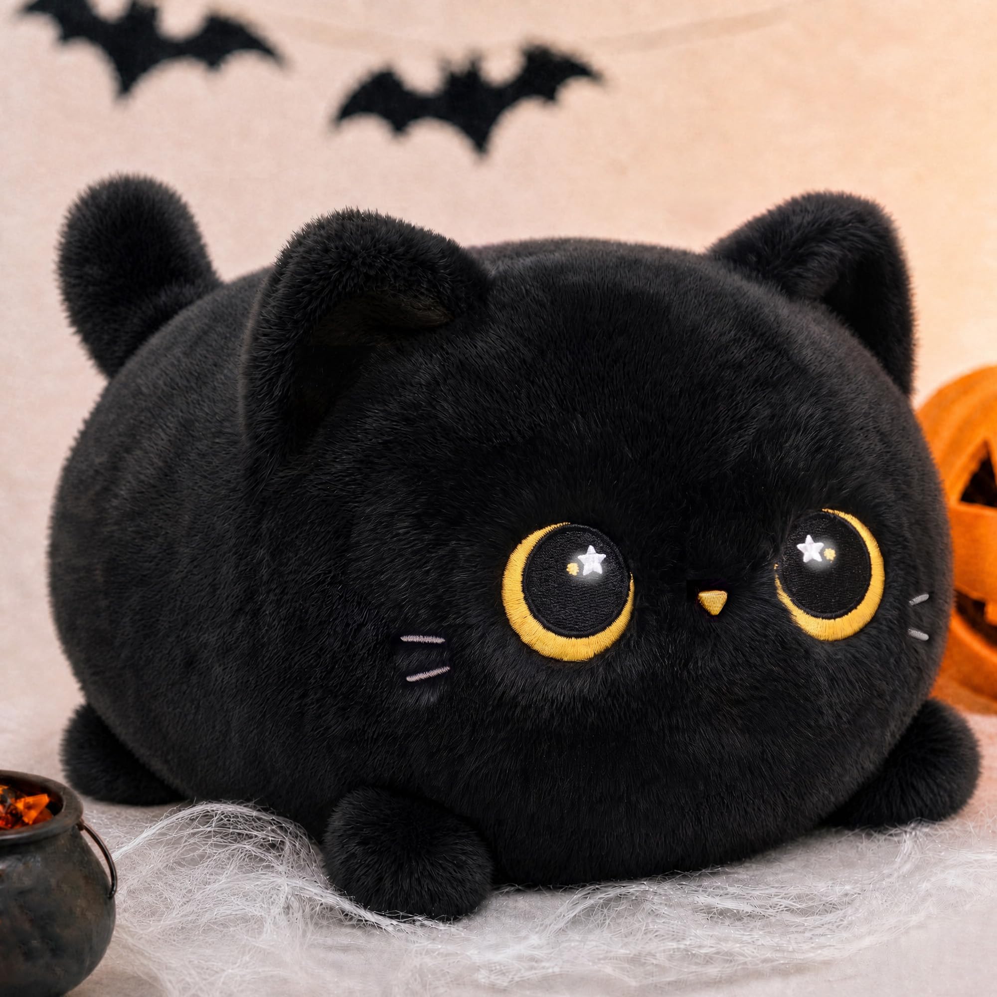 Mewaii Black Cat Plush Kawaii Plushies, Ultra-Soft, 20cm | Gentle Machine Washab