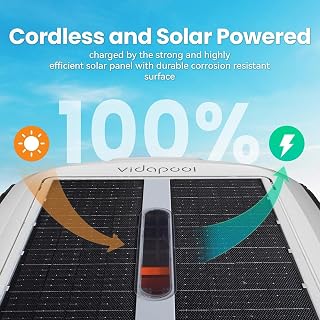 Solar Pool Skimmer Robot, Automatic Pool Surface Skimmer Cleaner, Dual Mode Solar Powered Pool Skimmer with Obstacle Avoidance, Day & Night Cleaning for All Swimming Pools-White