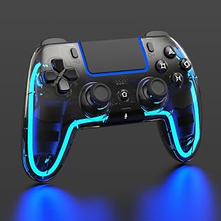BETMI Wireless Controller for PS5, Pro/Slim/MAC/Steam Deck/PC, Hall Effect Joystick, Dual Vibration/Macro/Turbo, 3.5mm Jack, 6-Axis, Mute Key, LED Gamepad with Speaker (4 Lighting Effects, 9 Light Colors)