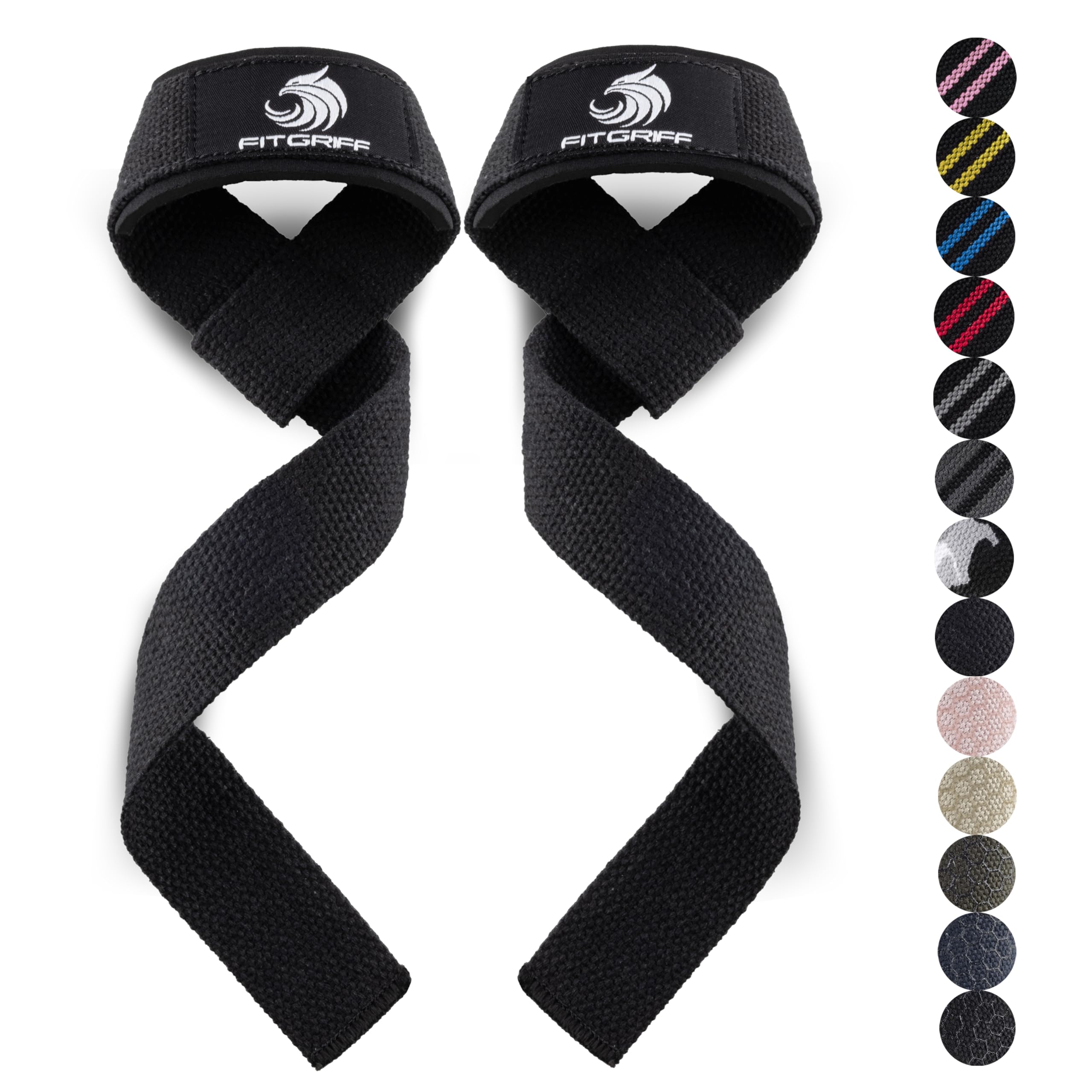 Fitgriff® Lifting Straps (Padded) for Strength Training, Bodybuilding, Fitness –
