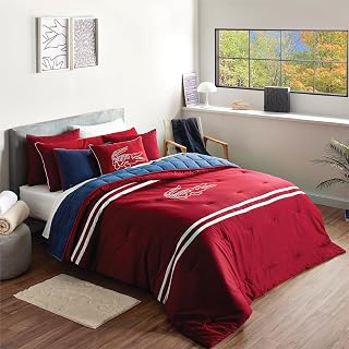 Lacoste Big Croc 100% Cotton Percale Comforter Set, Rio Red, Full/Queen