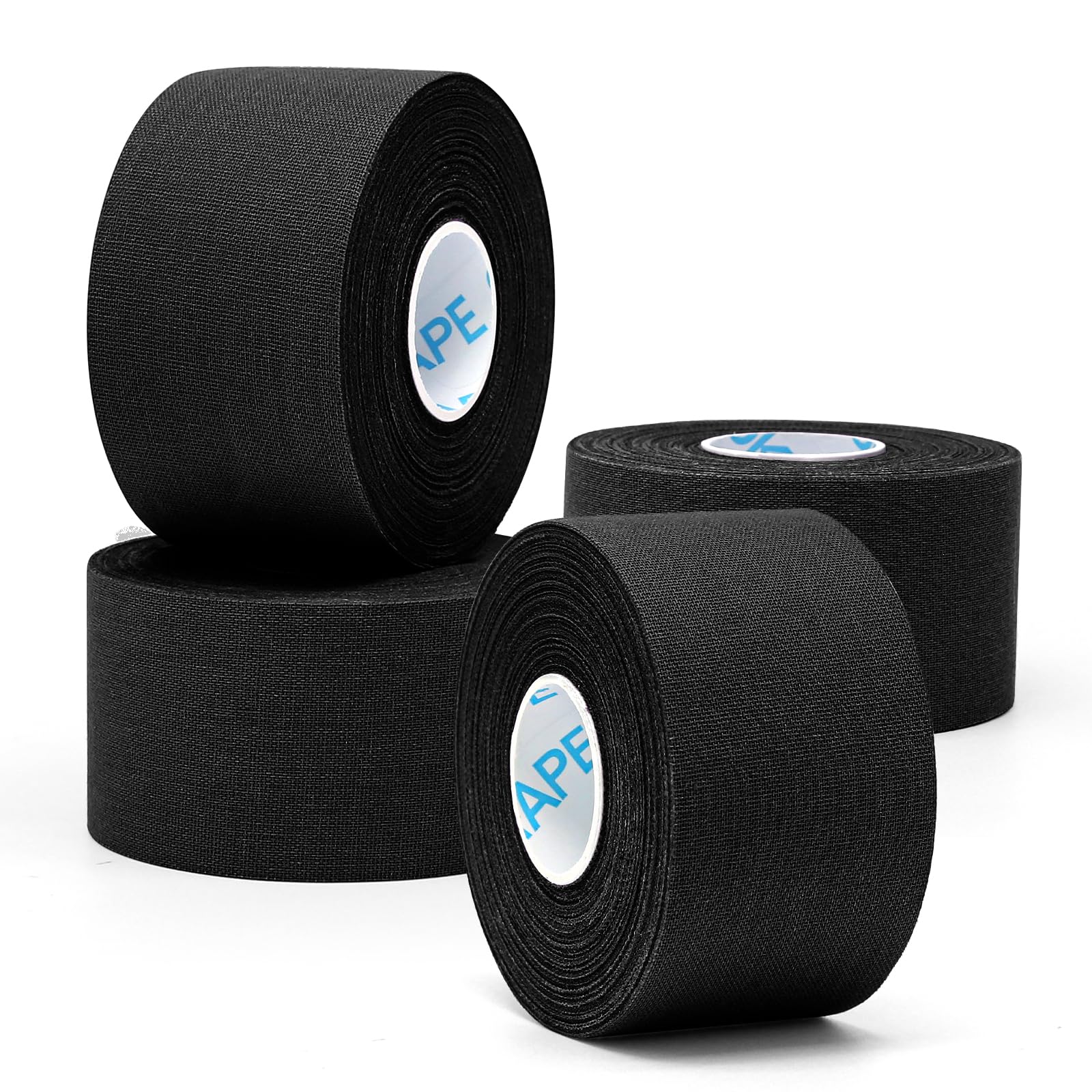 OK TAPE 4 Rolls Black Athletic Tape, Sports Tape, Very Strong, Easy Tear | Medic