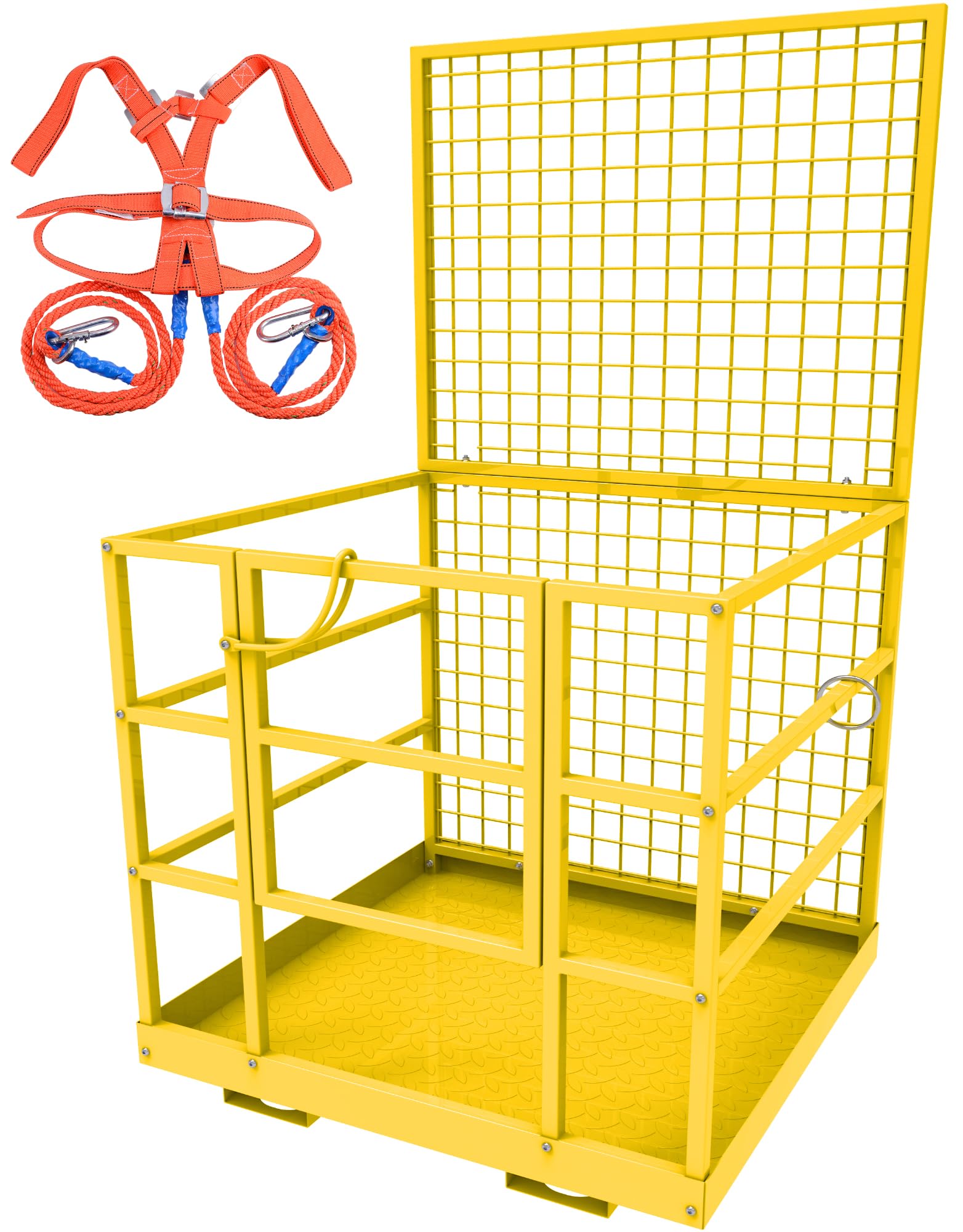 YITAMOTOR 43"x45" Forklift Safety Cage, 1400lbs Basket Platform w/Strap | Forkli