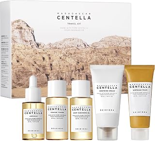 SKIN1004 Centella Travel Kit, Korean Skin Care Set of 5, Travel Size | A Travel Size Skincare Gift Set with Toner, Serum, Oil Cleanser, Face Wash, and Moisturizer, Made with Madagascar Centella
