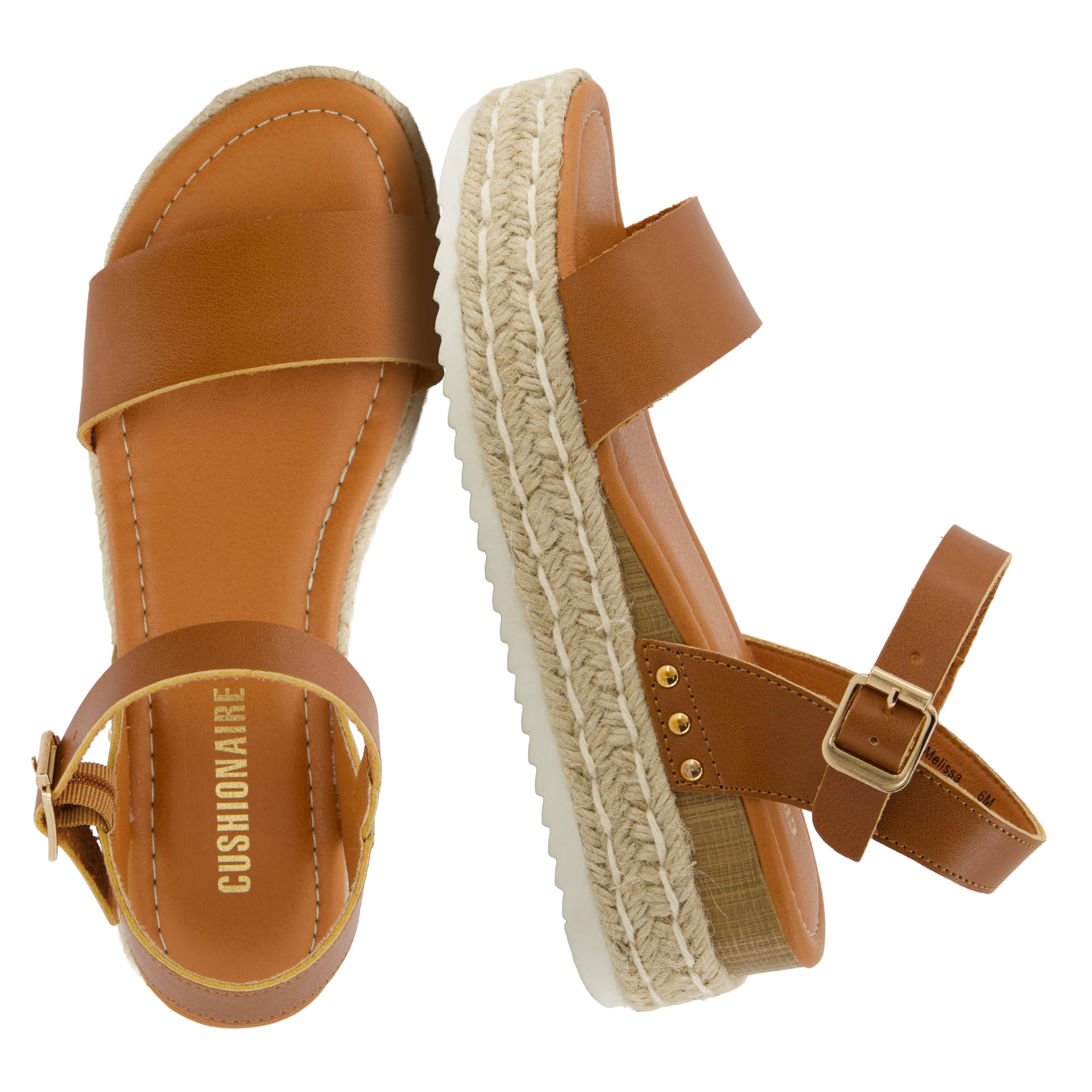 CUSHIONAIRE Melissa Espadrille Platform Wedge Sandal for Women