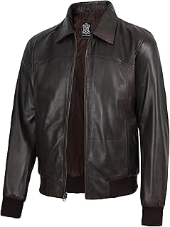 Decrum Real Lambskin Leather Bomber Jacket Men Classic Casual Outerwear