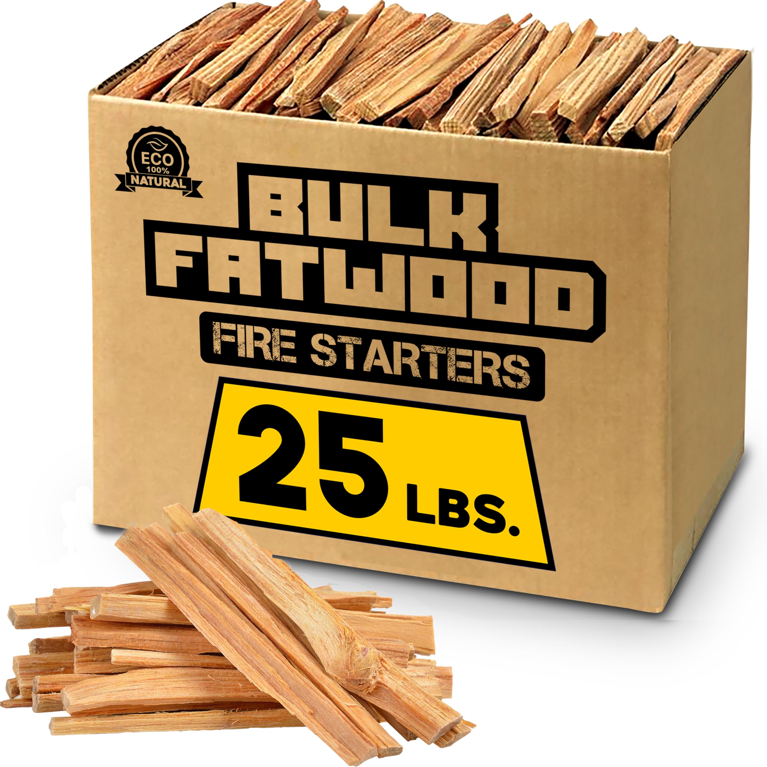 Eco-Stix Fatwood Fire Starter Kindling Firewood Sticks – 100% Organic – Firestar