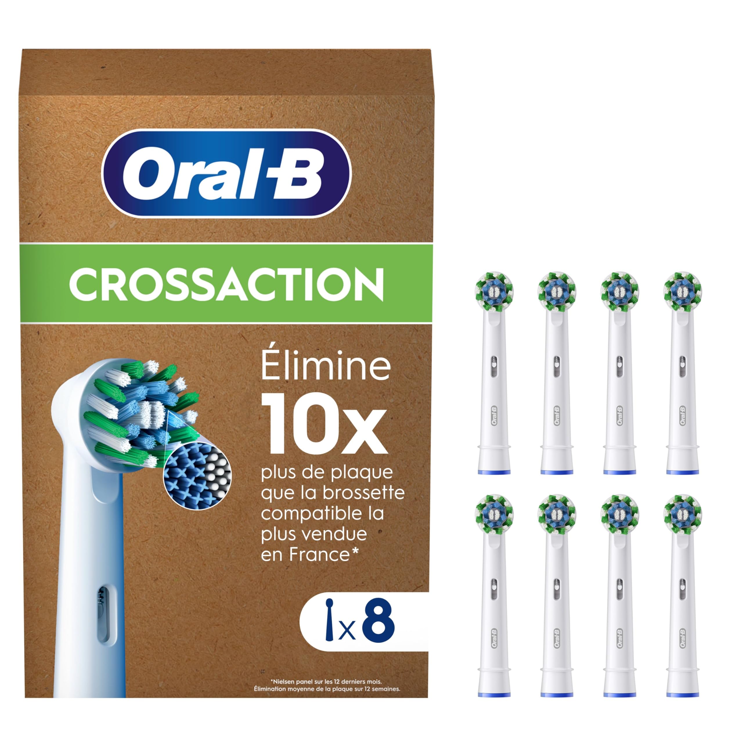 Oral-B Pro Cross Action Brossettes Pour Brosse À Dents, Pack De 8 Unités, Convie