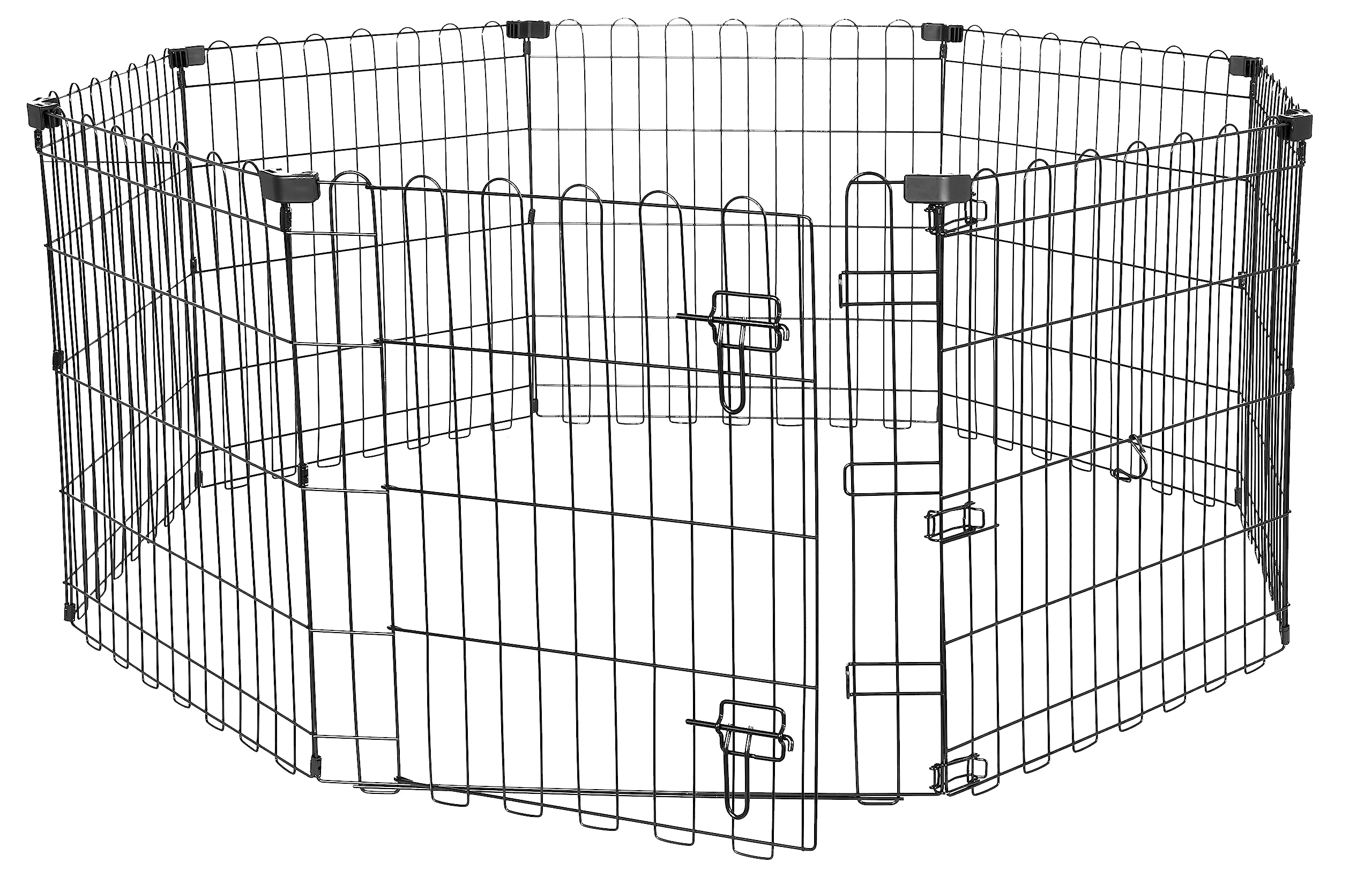 Amazon Basics Foldable Octagonal Metal Exercise Pen for Dogs, Indoor/Outdoor, Si