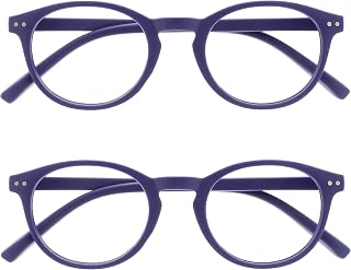 OPULIZE Zen Pack of 2 Reading Glasses Smooth Matte Purple Small Men Women RR24-5 +1.00
