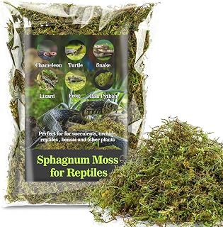 Sukh Sphagnum Moss for Reptiles - Green Terrarium Moss Substrate, 5oz | Habitat Bedding for Gecko, Snake, Turtle, Frog, Bearded Dragon, Jumping Spider, Chameleon, Enclosure & Tank Accessories Decor