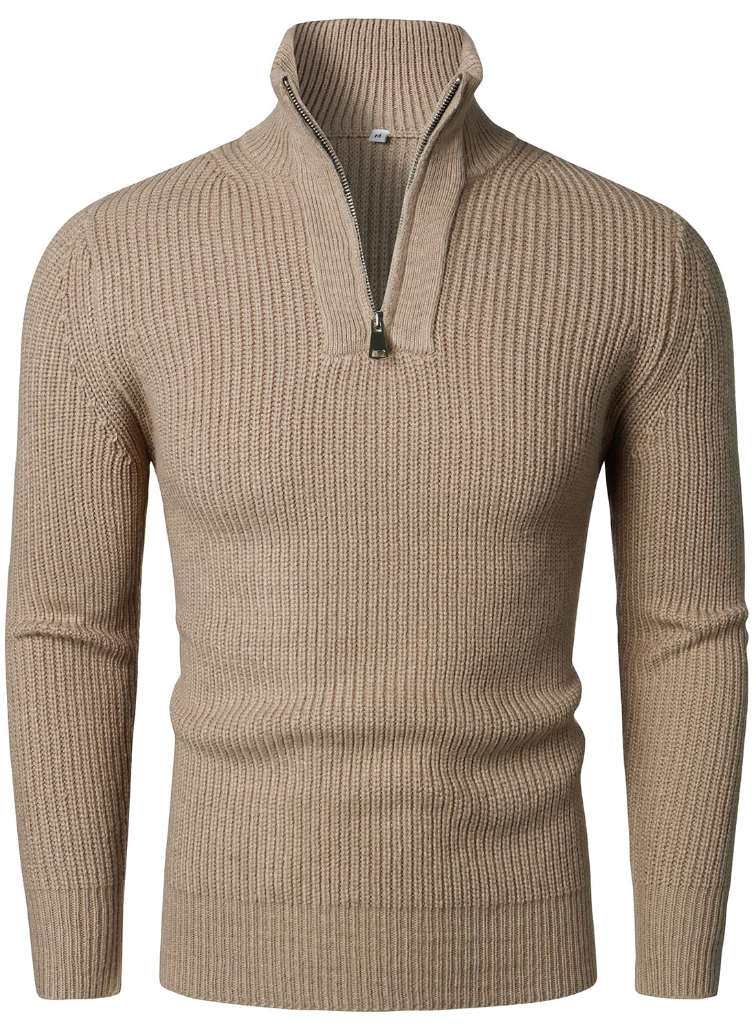 HOOD CREW Men’s Long Sleeve Jumper Causal Tops Fall Stand Collar Zipper Pullover