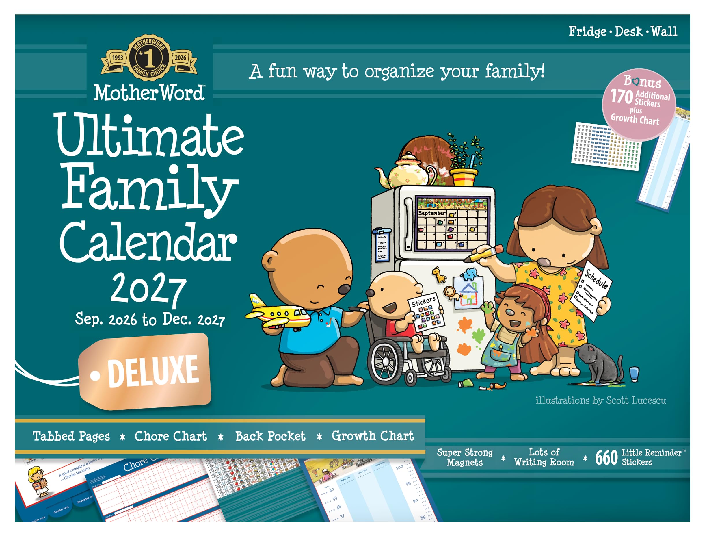 2027 MotherWord Deluxe Ultimate Family Calendar, English (MWFCT12827) | 18" x 13