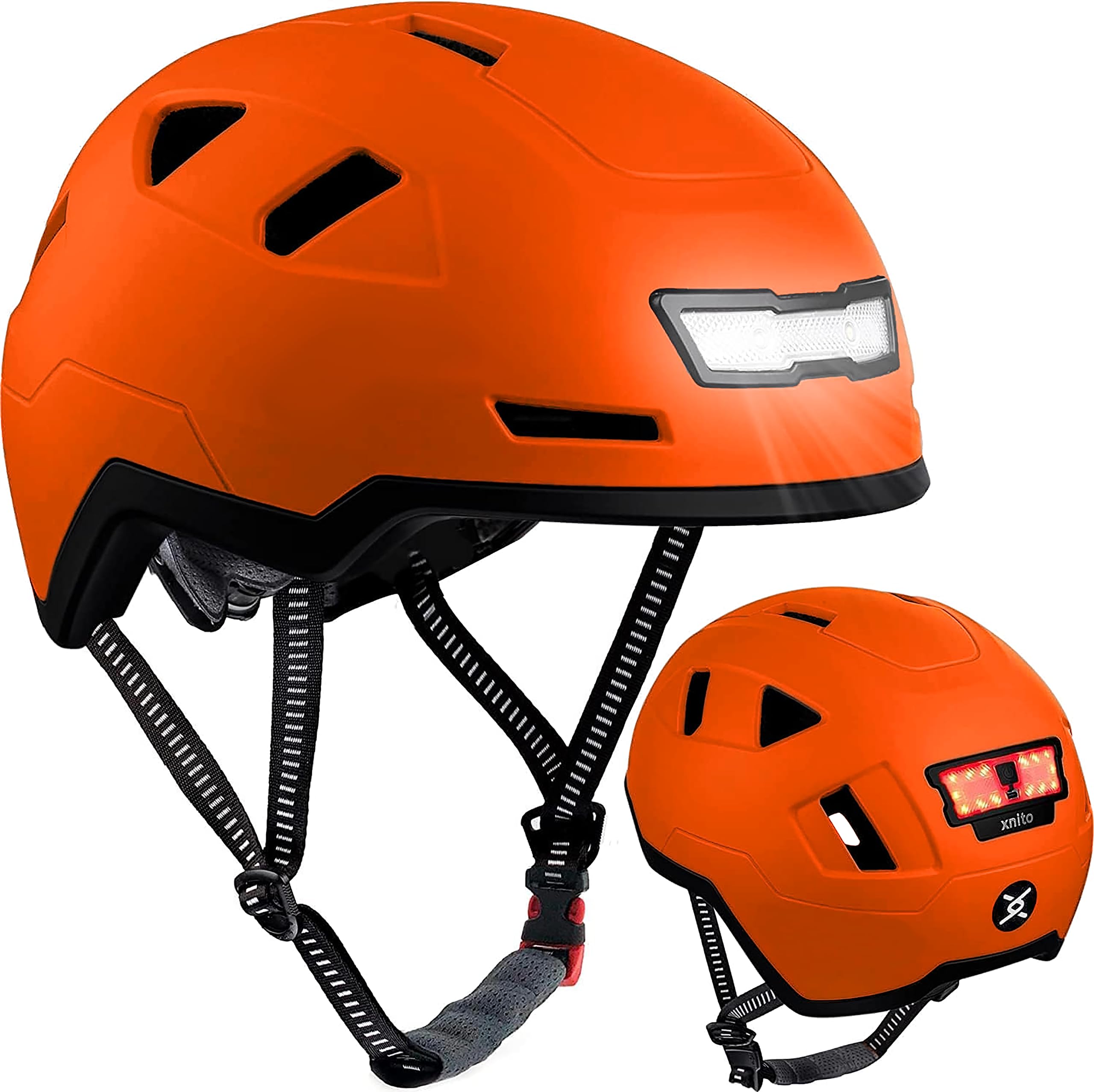XNITO Bike Helmet with LED Lights - Urban Bicycle Helmet for Adults, Men & Women