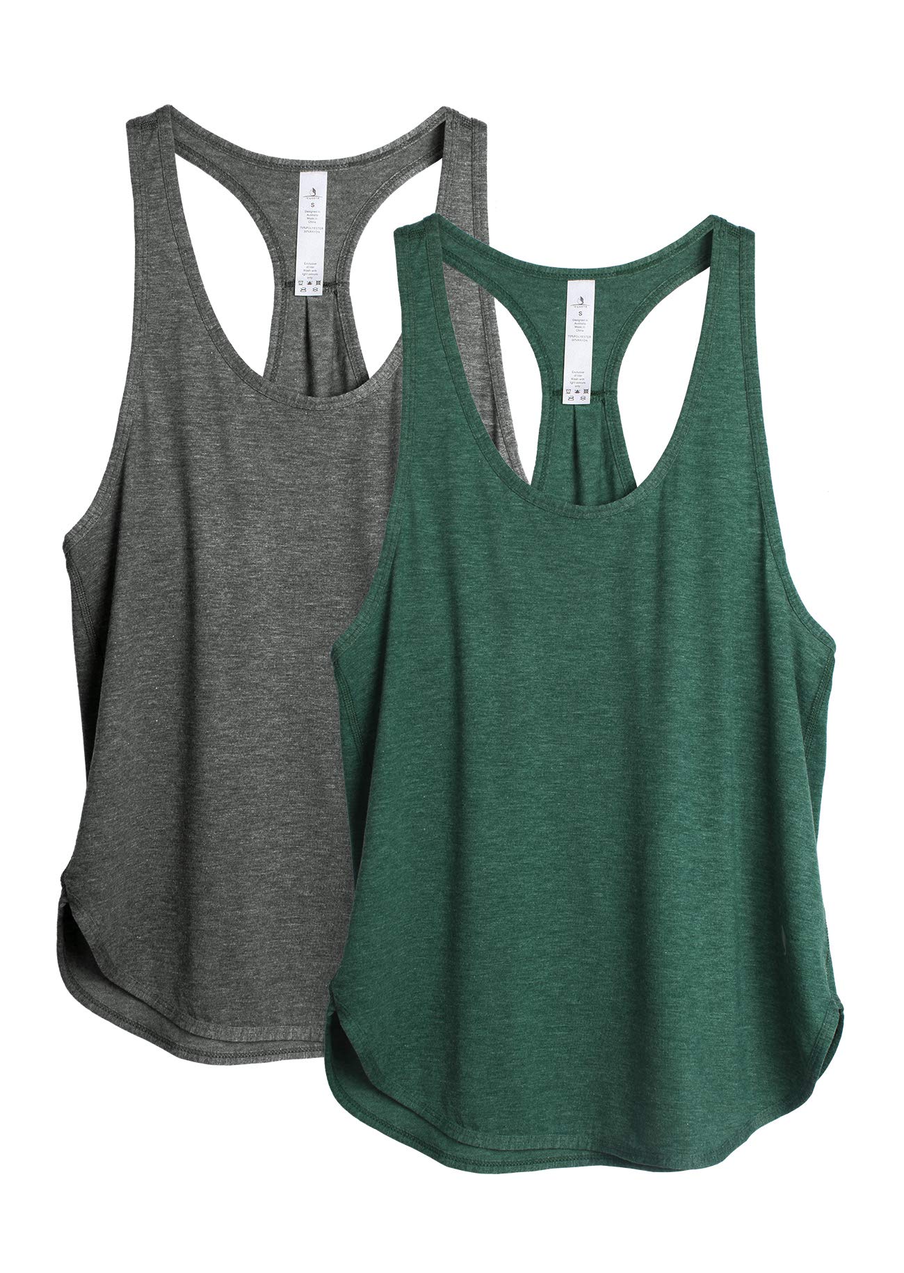icyzone Yoga Sport Tank Top Women's Racerback Running Top Fitness Running Shirt 