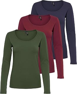 VERO MODA Women's Vmmaxi My Ls Soft Long U-Neck Ga Noos Long Sleeve Shirt