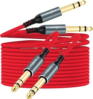 Twozoh 1/4 Inch to 1/4 Inch Jack Balanced TRS Stereo Audio Cable 0.5M,2 Pack 6.35mm to 6.35mm Guitar Cable (Profesional/HiFi)