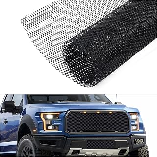 40x13 Inch Car Grill Mesh with 4x8mm Rhombic Hole,Black Metal Mesh Screen Car Accessories Exterior,Universal Aluminum Alloy Grill Inserts for Car Opening Bumper Hood Vent (4 * 8mm)