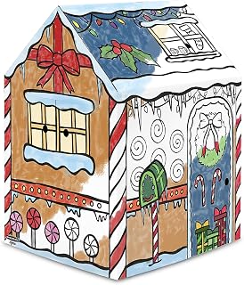 Bankers Box at Play Holiday Gingerbread Playhouse | A life-size playhouse (47.8”H x 32”W x 38”D) with interactive doors and windows for hours of imaginative, open play