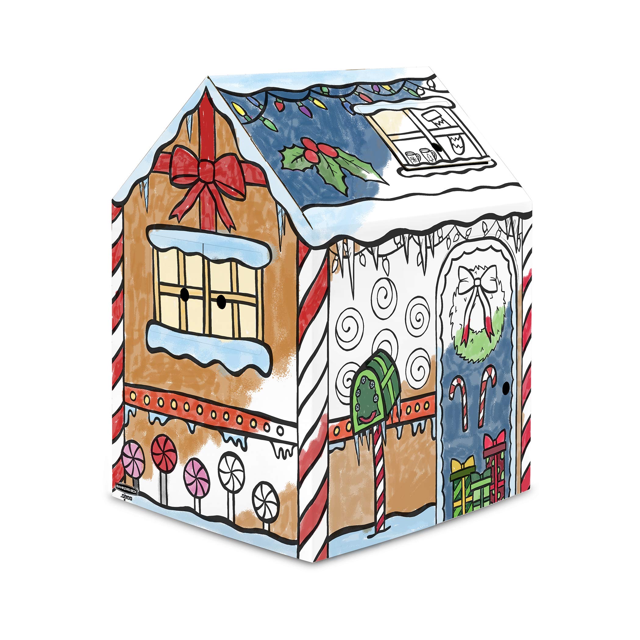 Bankers Box at Play Holiday Gingerbread Playhouse | A life-size playhouse (47.8”