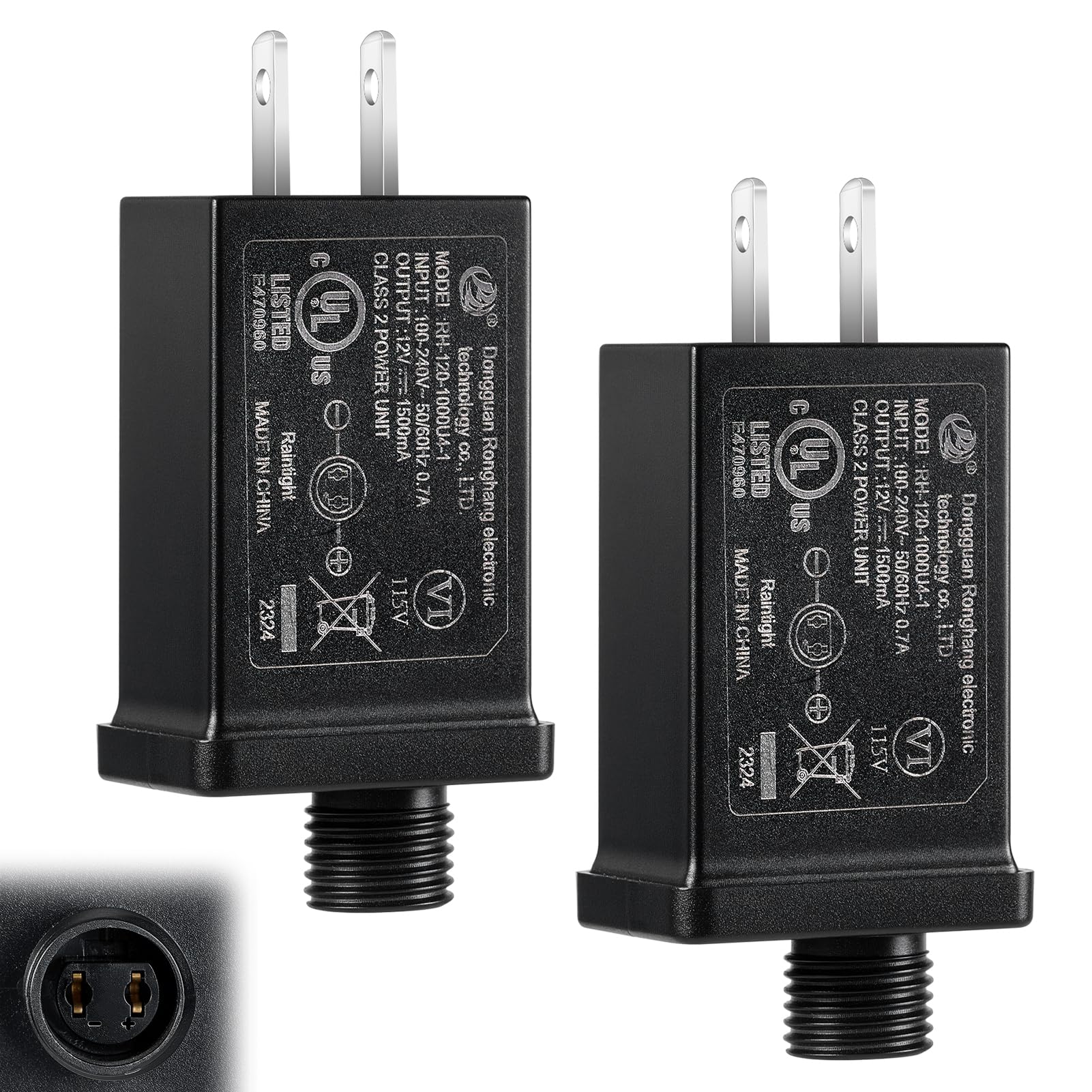 2PCS Replacement Yard Inflatable Adapters,Low Voltage Transformers US Plugs | 12
