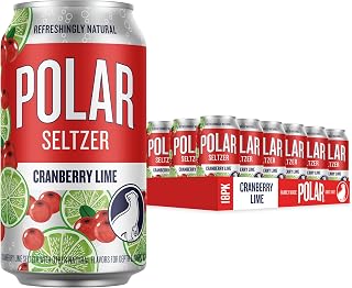 Polar Seltzer Water Cranberry Lime, 12 fl oz cans, 18 pack