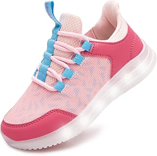 LOUGSIN Boys Girls Light Up Shoes Lightweight Mesh Breathable Adorable GlowDash LED Flashing Running Sneakers for Toddler and Little Kid