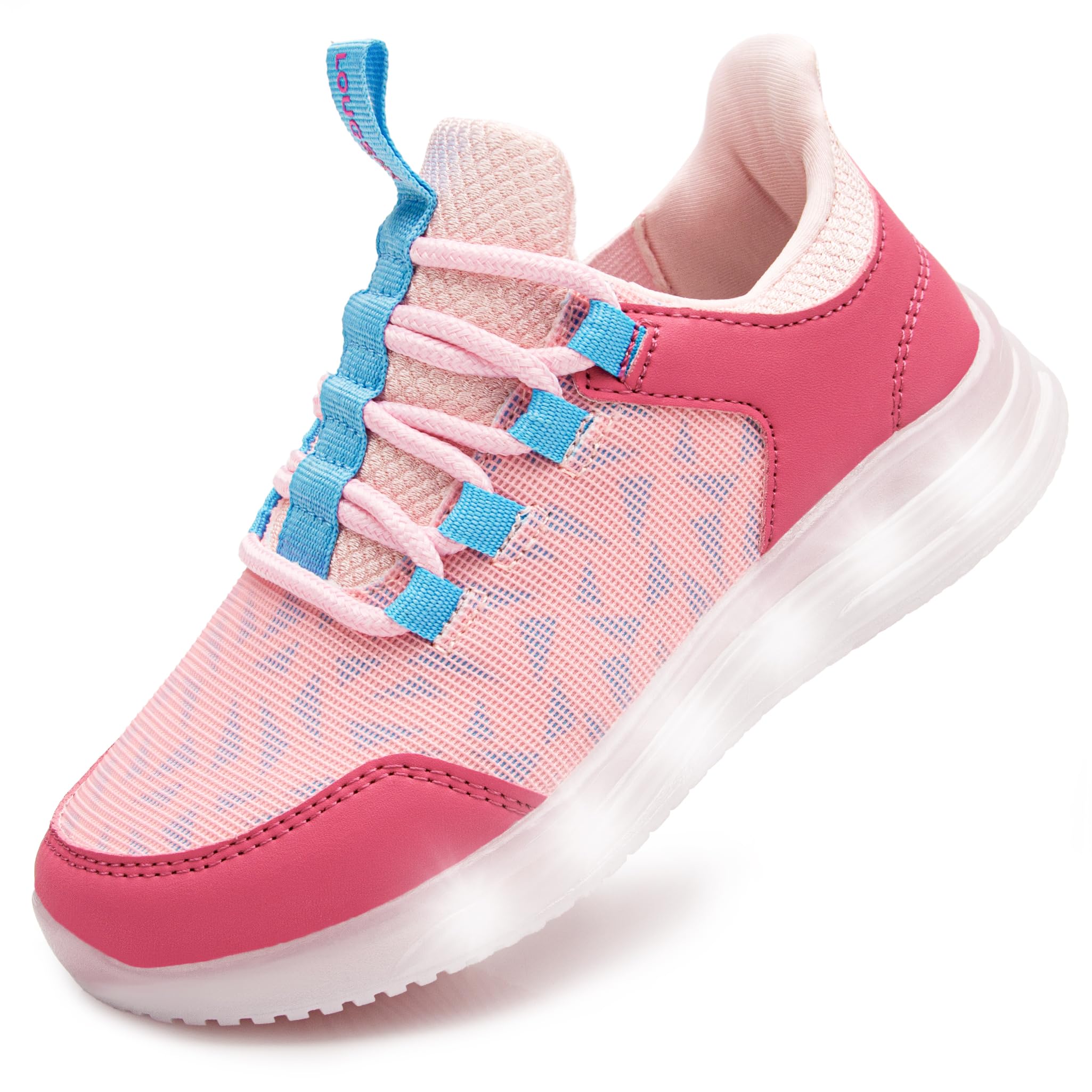 LOUGSIN Boys Girls Light Up Shoes Lightweight Mesh Breathable Adorable GlowDash 