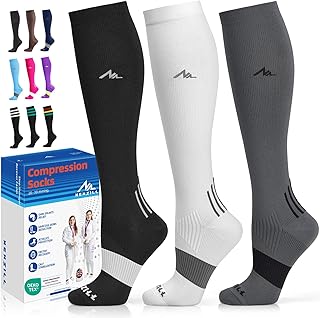 NEWZILL Compression Socks for Men and Women, 1 Pair Compression Socks 20-30 mmHg Graduated Support Stockings for Varicose Veins Edema Running Flight Sports Travel