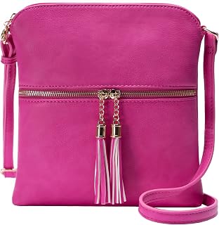 Solene Womens Lightweight Medium Crossbody Purse with Tassel, Perfect Size Crossbody Bags for Daily Use, travel