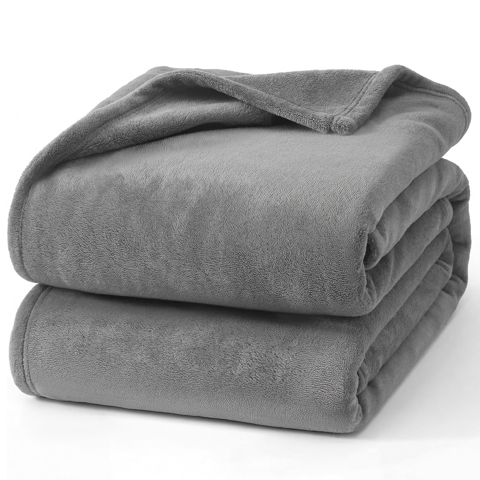 Hansleep Twin Grey Fleece Blanket, Soft Flannel Bed Blanket | Fuzzy Cozy Blanket