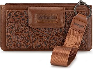 X Wrangler Western Wallet for Women Card Cases & Money Organizers Wristlet Wallet with Zipper Pocket
