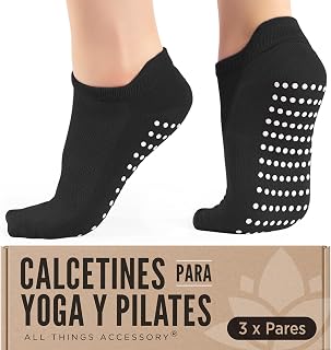 3 Pairs Women's Non-Slip Yoga Pilates Socks EU 37-42
