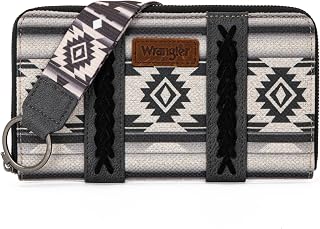 Wrangler Wallet Purse for Women Western Aztec Clutch Wristlet Wallet with Credit Card Holder