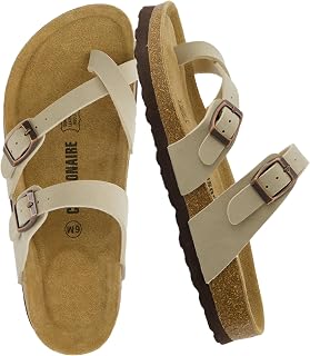 CUSHIONAIRE Luna Cork Footbed Sandals for Women with Crossover Straps