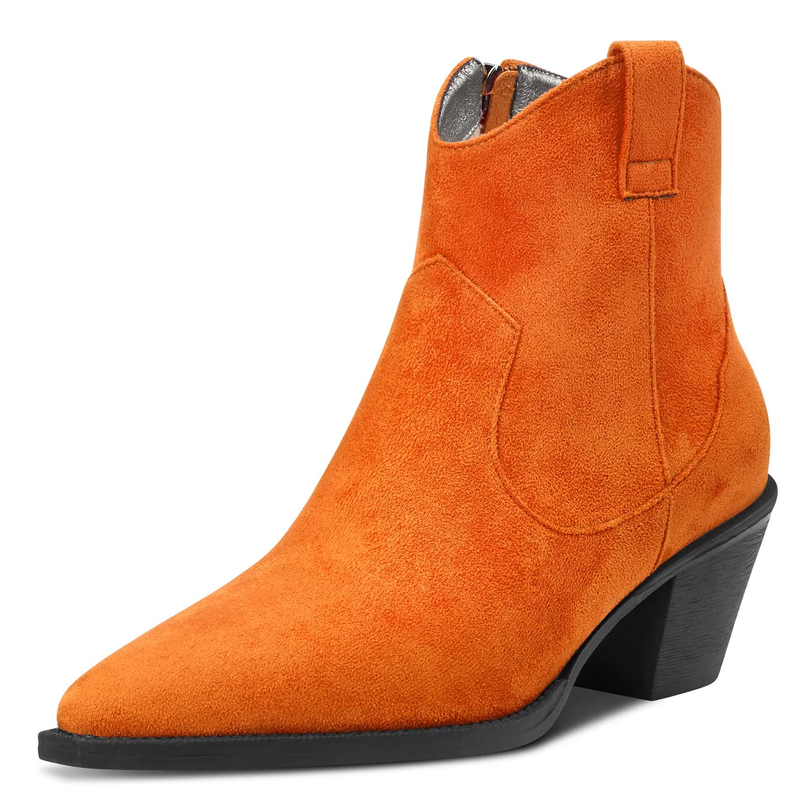 Saekcted Women's Medium Heel Heel 6.5 cm Heels Pointed Toe Ankle Boots Riding Sl
