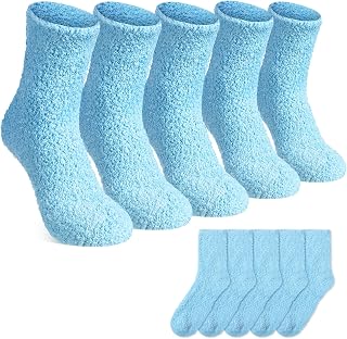 Suhine 12 Pairs Winter Warm Fuzzy Socks for Women Soft Coral Fleece Socks Gift for Christmas Winter Sleeping Slippers