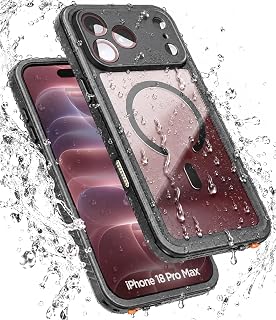 Waterproof Case for iPhone 18 Pro Max with Built-in Screen Protector | TITAN-PRO Series IP68 Submersible, 15Ft Impact Protection, Touch Capacitive Camera Button, MagSafe Compatible, Port Covers