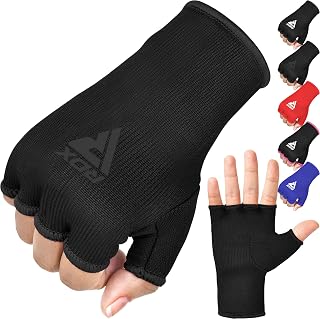 RDX Boxing Hand Wraps Inner Gloves for Punching - Half Finger Elasticated Bandages under Mitts Fist Protection - Adults & Kids, Great for MMA Muay Thai Kickboxing, Martial Arts Training Combat Sports