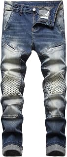 JUNBAOSS Slim Fit Stretch Ripped Jeans Men's Skinny Jeans, Waist Pants Flex Comfort Fashionable Straight Leg, X#Nostalgic, 58