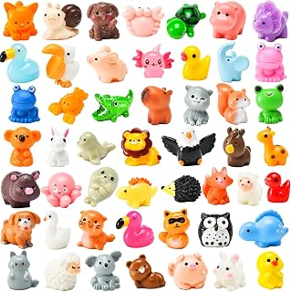 PAPPYN-A 50 Pcs Mini Resin Animal Tiny Resin Animals Figurines Bulk Miniature Little to Hide Small Animal Figures Bulk for Micro Fairy Party Favors Garden Landscape Accessories Dollhouse Crafts Decor