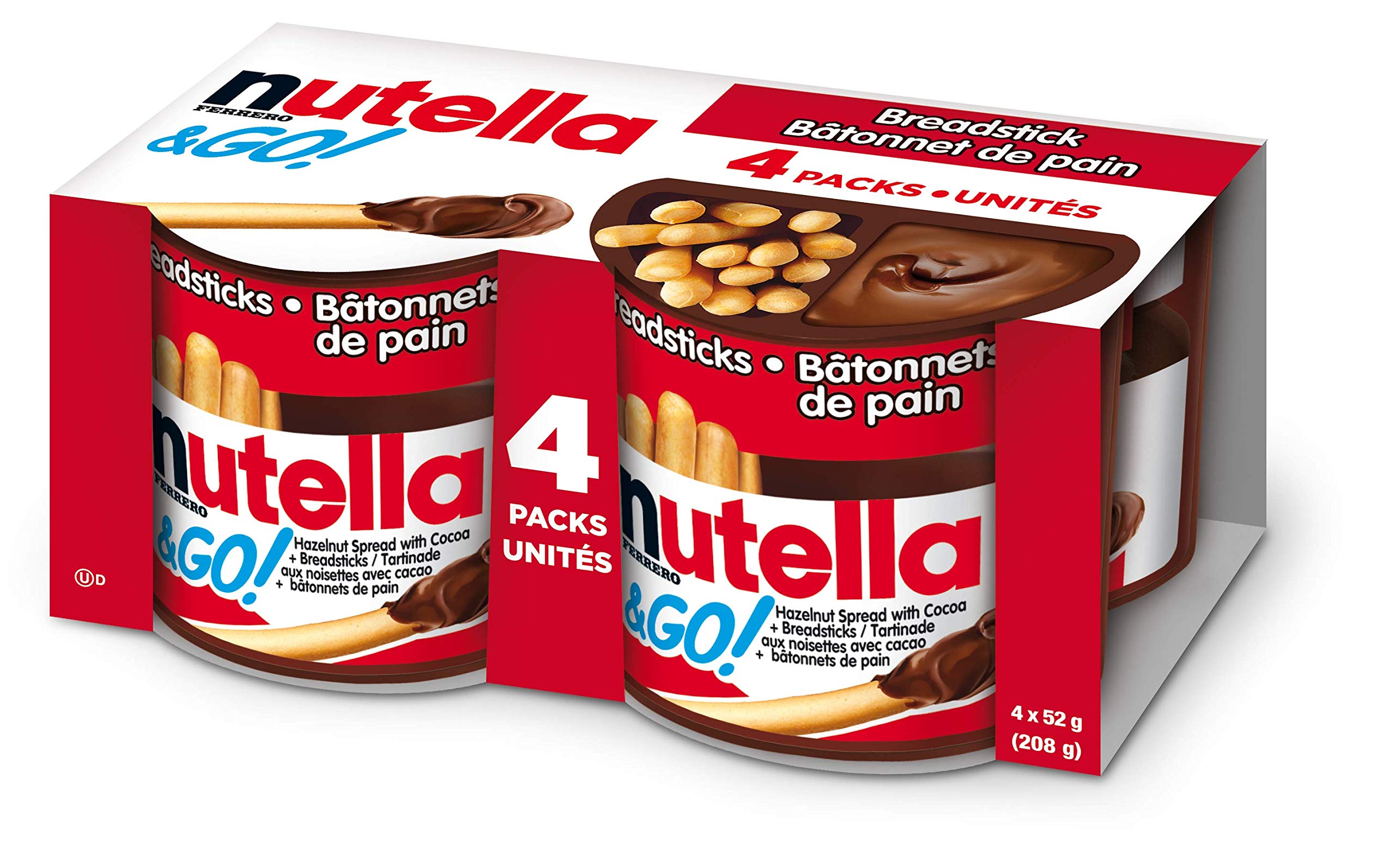 NUTELLA & GO! Hazelnut And Cocoa Spread With Breadsticks - Snack Packs - 6 Packs
